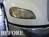Headlight before - Rainbow Car Care